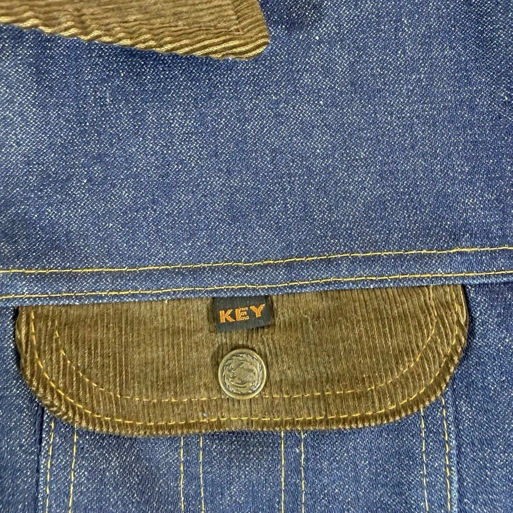 Vtg Key Imperial Blanket Lined Denim Snap Jacket Sz‎ 48R Made In USA Workwear